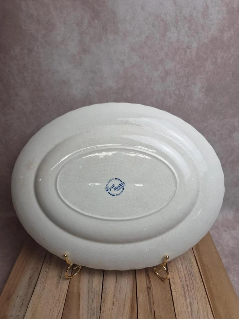 Vintage Myott Meakin oval serving platter – Blue floral and bird decor – 38 cm – photo 6